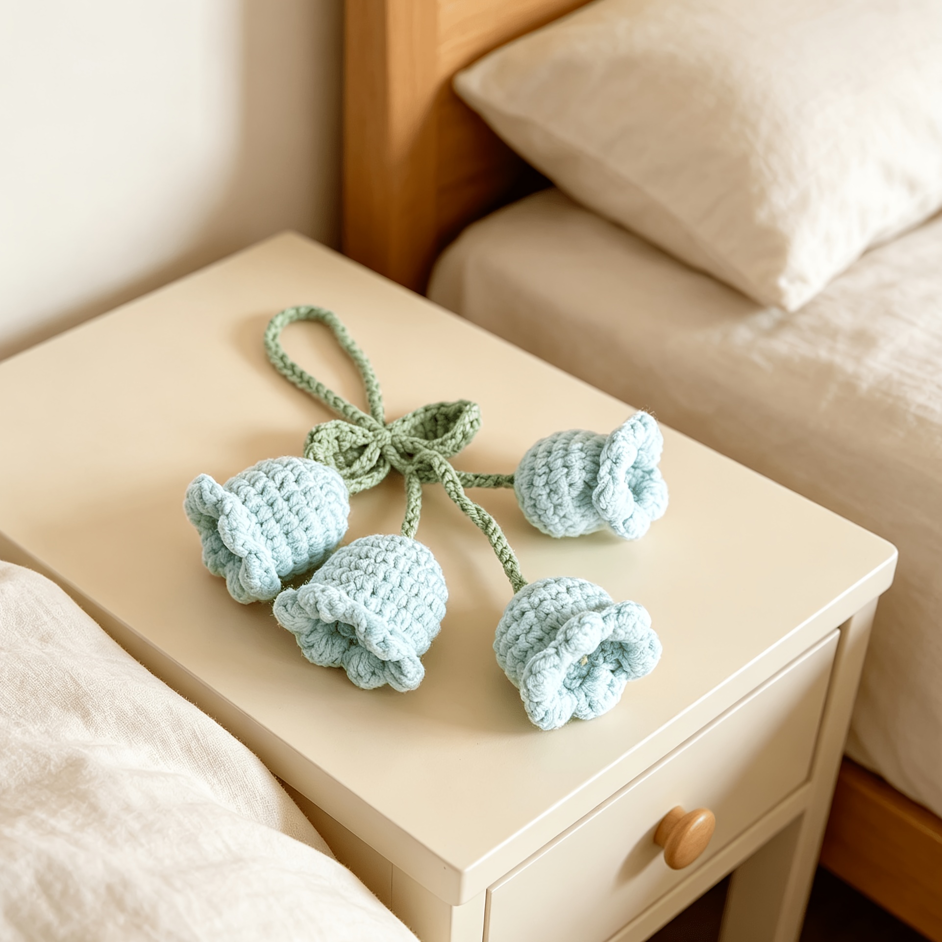 2pcs Handmade Crochet Lily Charm for Bag Backpack Keychain